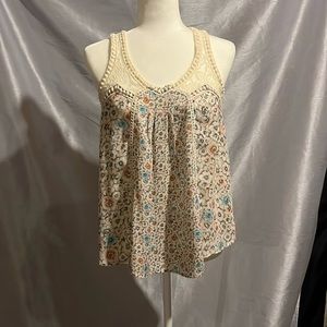 Lace back fit and flare tank